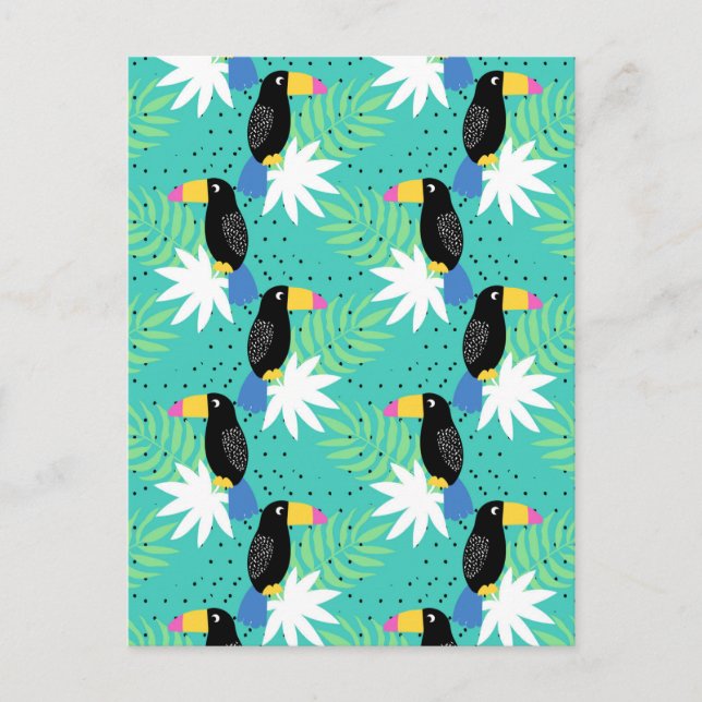 Toucans auf Aquamarin Postkarte (Vorderseite)