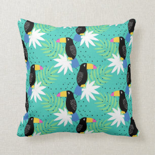 Toucans auf aquamarinem kissen