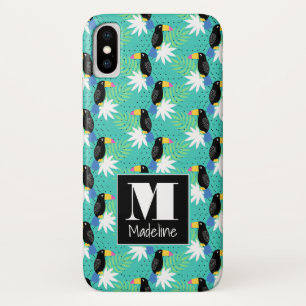 Toucans auf aquamarinem   Monogramm Case-Mate iPhone Hülle