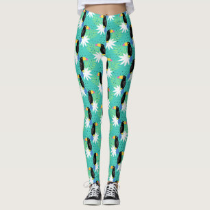 Toucans auf Aquamarinen Leggings