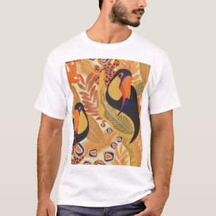 Toucans auf Ästen, nahtlos tropisches Muster. T-Shirt