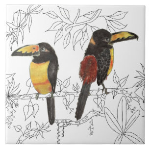 Toucans auf einer Keramik Tile (W) Fliese