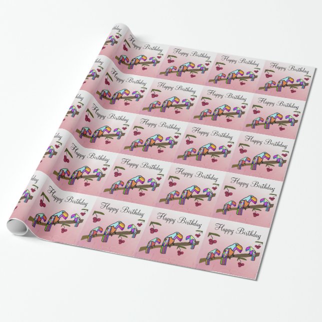 Toucans Geburtstags-Party Geschenkpapier (Ungerollt)