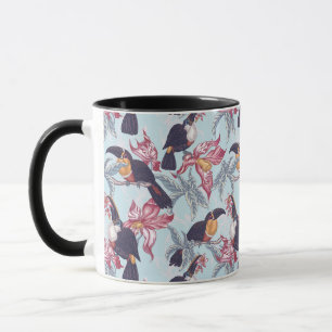 Toucans mit exotischen Blumen Tasse