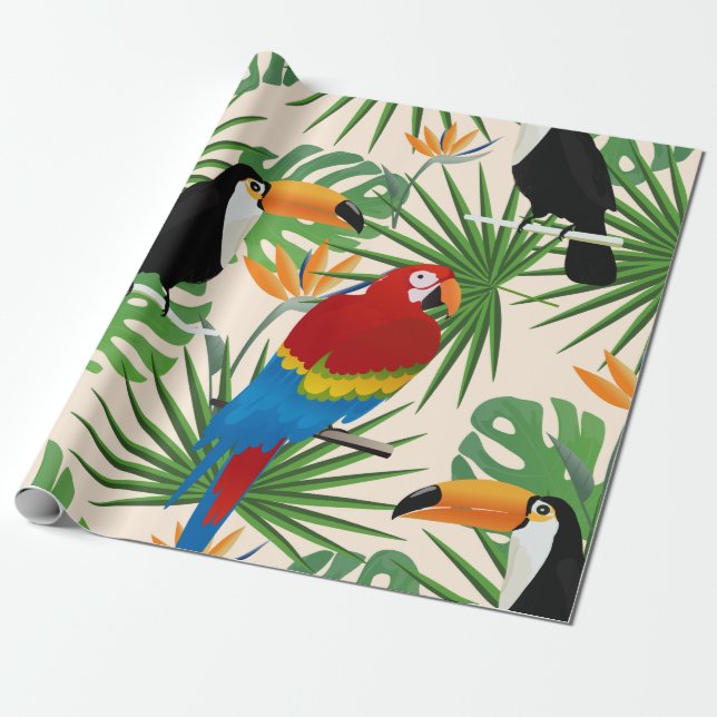 Toucans & Parrots Geschenkpapier (Ungerollt)