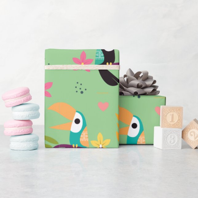 Toucans & Parrotts Geschenkpapier (Babyparty)
