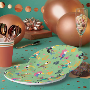 Toucans & Parrotts Pappteller