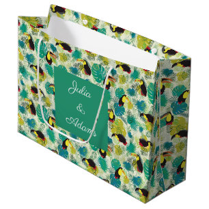 Toucans White Gift Bag Große Geschenktüte