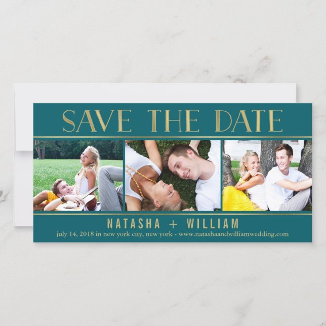 Touch der goldveredelten FARBE-Collage Save the Da Date (Vorderseite)