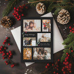 Touch der holly-minimalen FotoCollage Feiertagskarte<br><div class="desc">6 Foto-Bereiche in verschiedenen Ausrichtungen; schwarzer "Rahmen" kann in jede beliebige Farbe im Editor geändert werden; mehr oder skaliert heilige Akzente,  um Ihren Text und Ihre Fotos Anzug. Wähle auch deine eigenen Schriftart! Fügen Sie eine Nachricht auf der Rückseite oder mehrere Foto,  wenn gewünscht.</div>