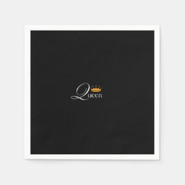 "Touch der Königin: Black Napkin mit Bold 'Queen' Serviette