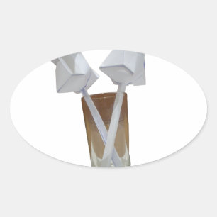 Touch der Romantik: Ein Friedlicher Valentinstag Ovaler Aufkleber