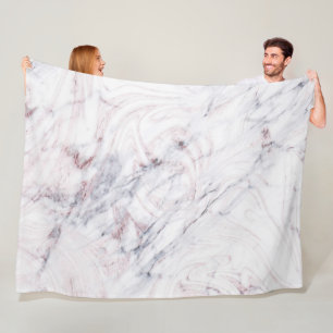 Touch der Rose Weißgraue Marmor Swirl Chic Trendy Fleecedecke