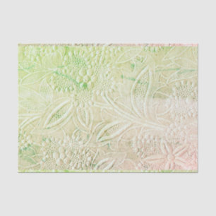 Touch des bestickten grünen Blumenschmucks Seidenpapier