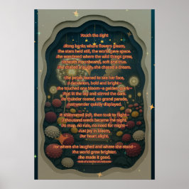 Touch des Lichtgedichts und Drucken Poster