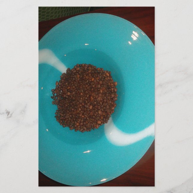 Touch des Meeres: Eine Cyan Bowl of Coffee Briefpapier (Vorderseite)