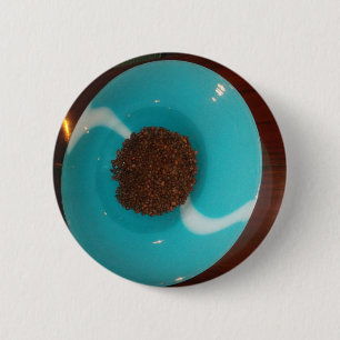 Touch des Meeres: Eine Cyan Bowl of Coffee Button