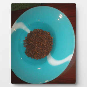 Touch des Meeres: Eine Cyan Bowl of Coffee Fotoplatte