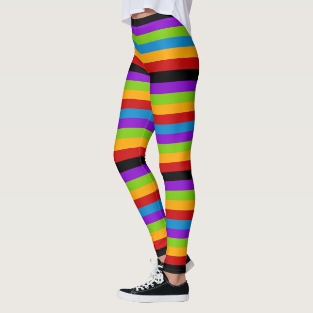 Touch des schwarzen Regenbogenstreifens Leggings (Links)