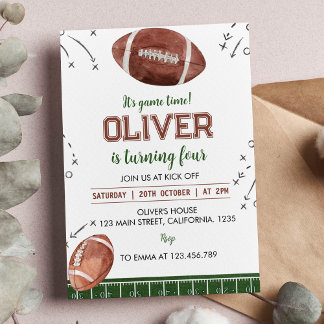 Touch Down Football 1. Geburtstag Einladung