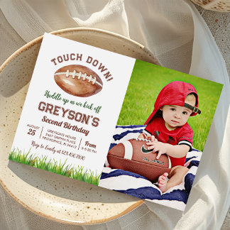 Touch Down Football Boy Geburtstag Foto Einladung