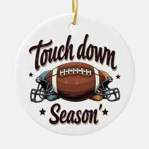 Touch Down Season Fantasy Football Rugby Geschenk Keramik Ornament
