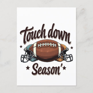 Touch Down Season Fantasy Football Rugby Geschenk Postkarte