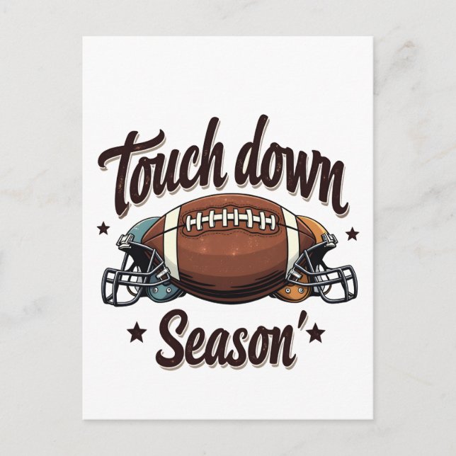 Touch Down Season Fantasy Football Rugby Geschenk Postkarte (Vorderseite)