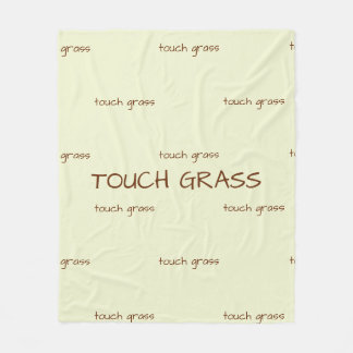 Touch Grass Minimalist Sage Green Fleece Decke -