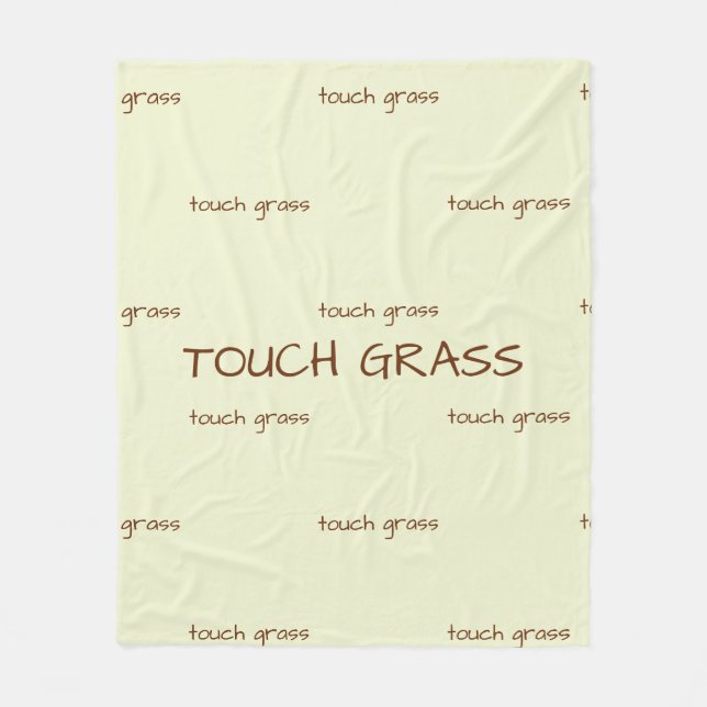Touch Grass Minimalist Sage Green Fleece Decke - (Vorderseite)