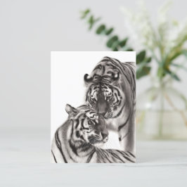 Touch - Handgemalte Tigerarmaturen Postkarte