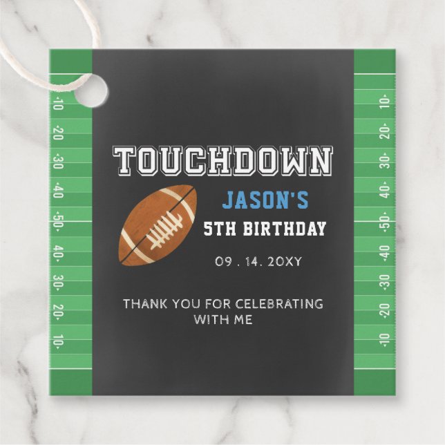 Touch in Superbowl Boy Fußball Geburtstag Geschenkanhänger (Vorderseite)