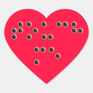 Touch Me (Braille) Herz-Aufkleber