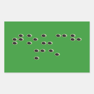 Touch Me (Braille) Rechteck-Aufkleber Rechteckiger Aufkleber