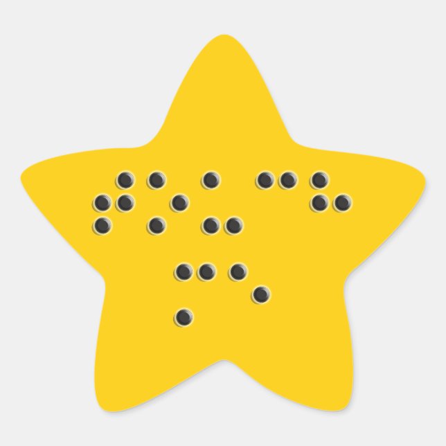 Touch Me (Braille) Starsticker Stern-Aufkleber (Vorderseite)