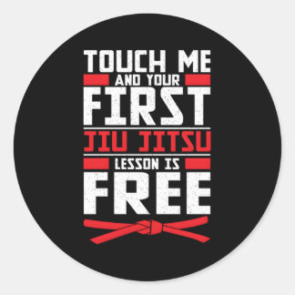 Touch Me Erste Jiu Jitsu Lesson ist frei brasilian Runder Aufkleber