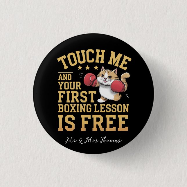 Touch Me und Ihre erste Boxstunde ist kostenlos Button (Vorderseite)