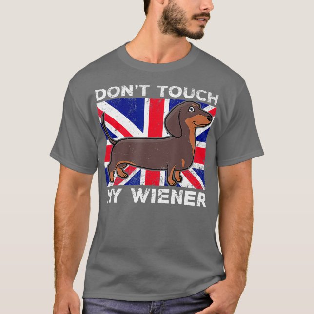 Touch mein Weiner Dackel Hund britisch für Männer T-Shirt (Vorderseite)