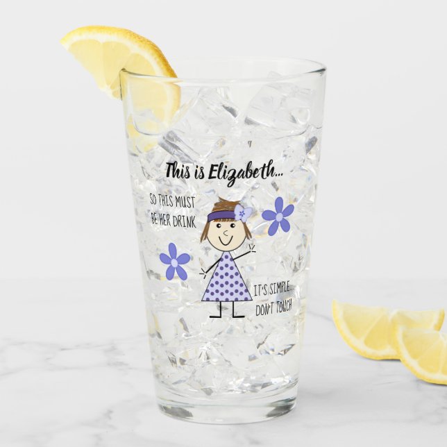 Touch meinen Drink nicht mit Strichmännchen und Na Glas (Vorderseite Ice)