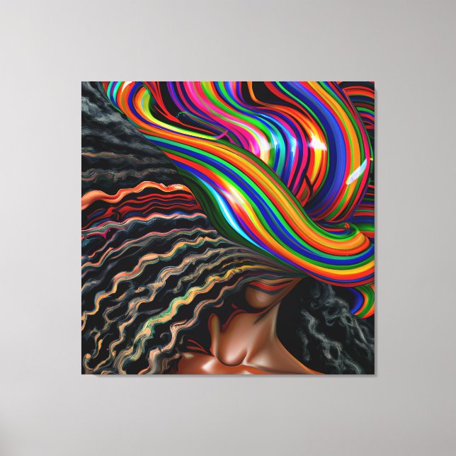 Touch nicht meine Haare schwarze Melanin Afro Quee Leinwanddruck (Vorderseite)