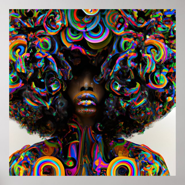 Touch nicht meine Haare schwarze Melanin Afro Quee Poster (Vorne)