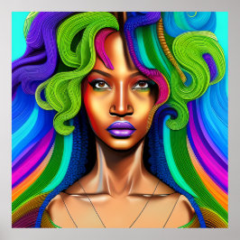 Touch nicht meine Haare schwarze Melanin Afro Quee Poster