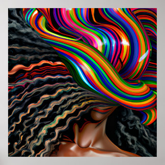 Touch nicht meine Haare schwarze Melanin Afro Quee Poster