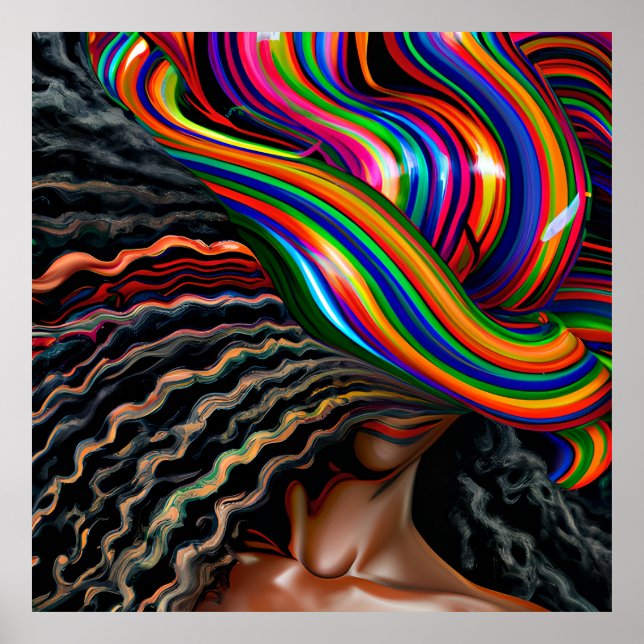 Touch nicht meine Haare schwarze Melanin Afro Quee Poster (Vorne)