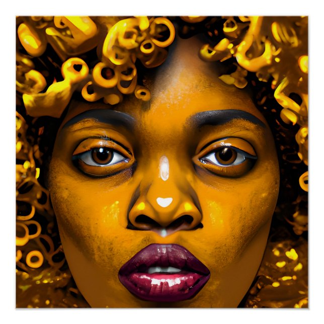 Touch nicht meine Haare schwarze Melanin Afro Quee Poster (Vorderseite)