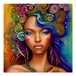 Touch nicht meine Haare schwarze Melanin Afro Quee Poster