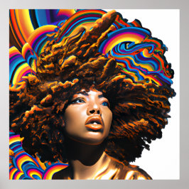Touch nicht meine Haare schwarze Melanin Afro Quee Poster