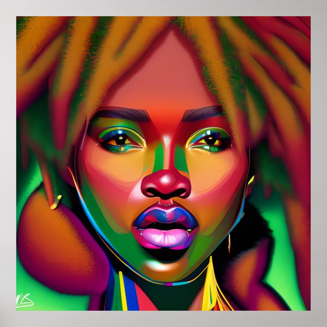 Touch nicht meine Haare schwarze Melanin Afro Quee Poster (Vorne)