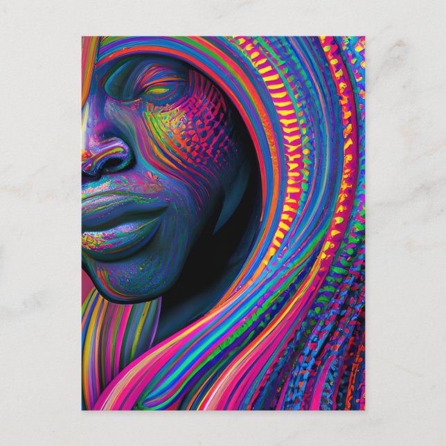 Touch nicht meine Haare schwarze Melanin Afro Quee Postkarte (Vorderseite)