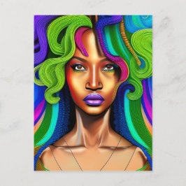 Touch nicht meine Haare schwarze Melanin Afro Quee Postkarte